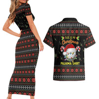Golf Pajama Christmas Couples Matching Short Sleeve Bodycon Dress and Hawaiian Shirt Xmas Holiday Patterns - Wonder Print Shop