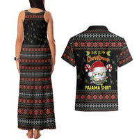 Golf Pajama Christmas Couples Matching Tank Maxi Dress and Hawaiian Shirt Xmas Holiday Patterns - Wonder Print Shop