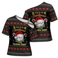 Golf Pajama Christmas Cross Shoulder Shirt Xmas Holiday Patterns - Wonder Print Shop