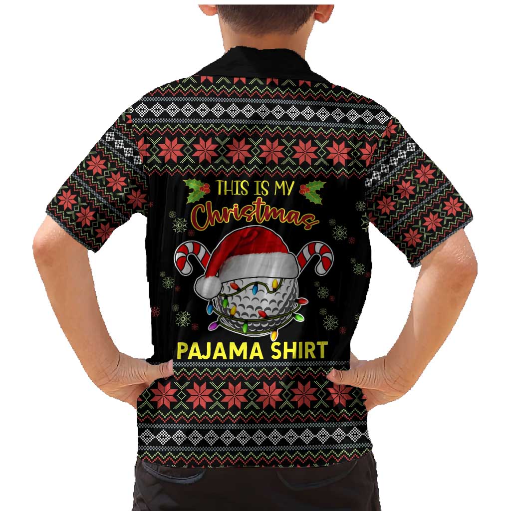 Golf Pajama Christmas Family Matching Mermaid Dress and Hawaiian Shirt Xmas Holiday Patterns - Wonder Print Shop