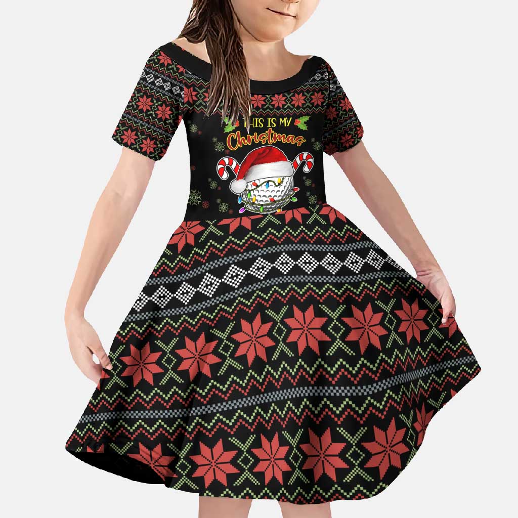 Golf Pajama Christmas Family Matching Mermaid Dress and Hawaiian Shirt Xmas Holiday Patterns - Wonder Print Shop
