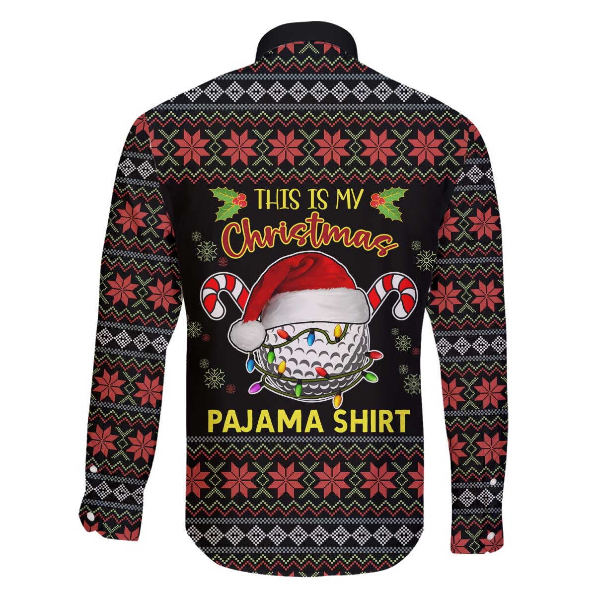 Golf Pajama Christmas Family Matching Off The Shoulder Long Sleeve Dress and Hawaiian Shirt Xmas Holiday Patterns - Wonder Print Shop