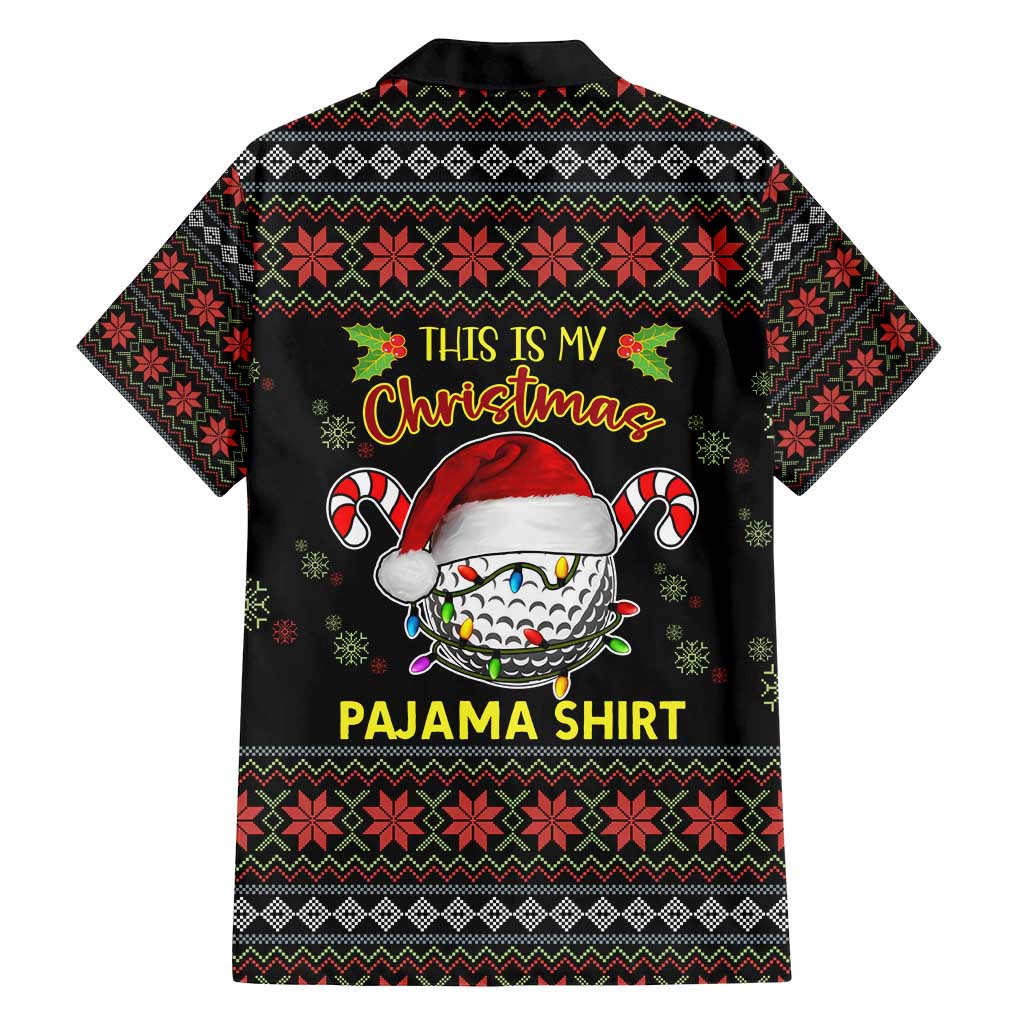 Golf Pajama Christmas Family Matching Off Shoulder Maxi Dress and Hawaiian Shirt Xmas Holiday Patterns - Wonder Print Shop