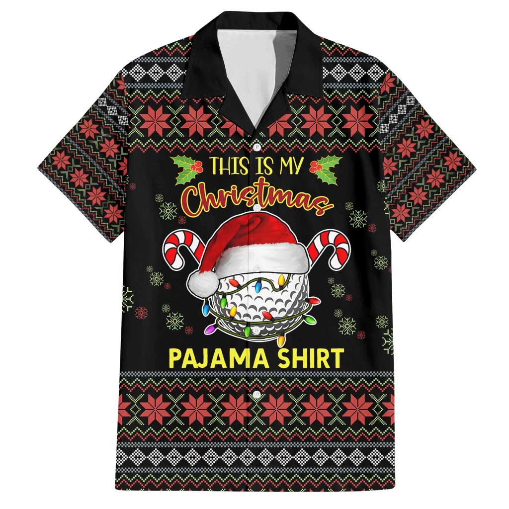 Golf Pajama Christmas Family Matching Off Shoulder Short Dress and Hawaiian Shirt Xmas Holiday Patterns - Wonder Print Shop