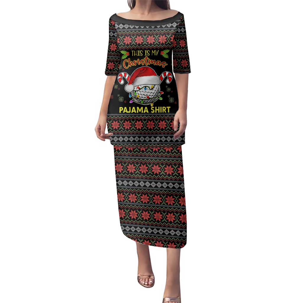 Golf Pajama Christmas Family Matching Puletasi and Hawaiian Shirt Xmas Holiday Patterns - Wonder Print Shop