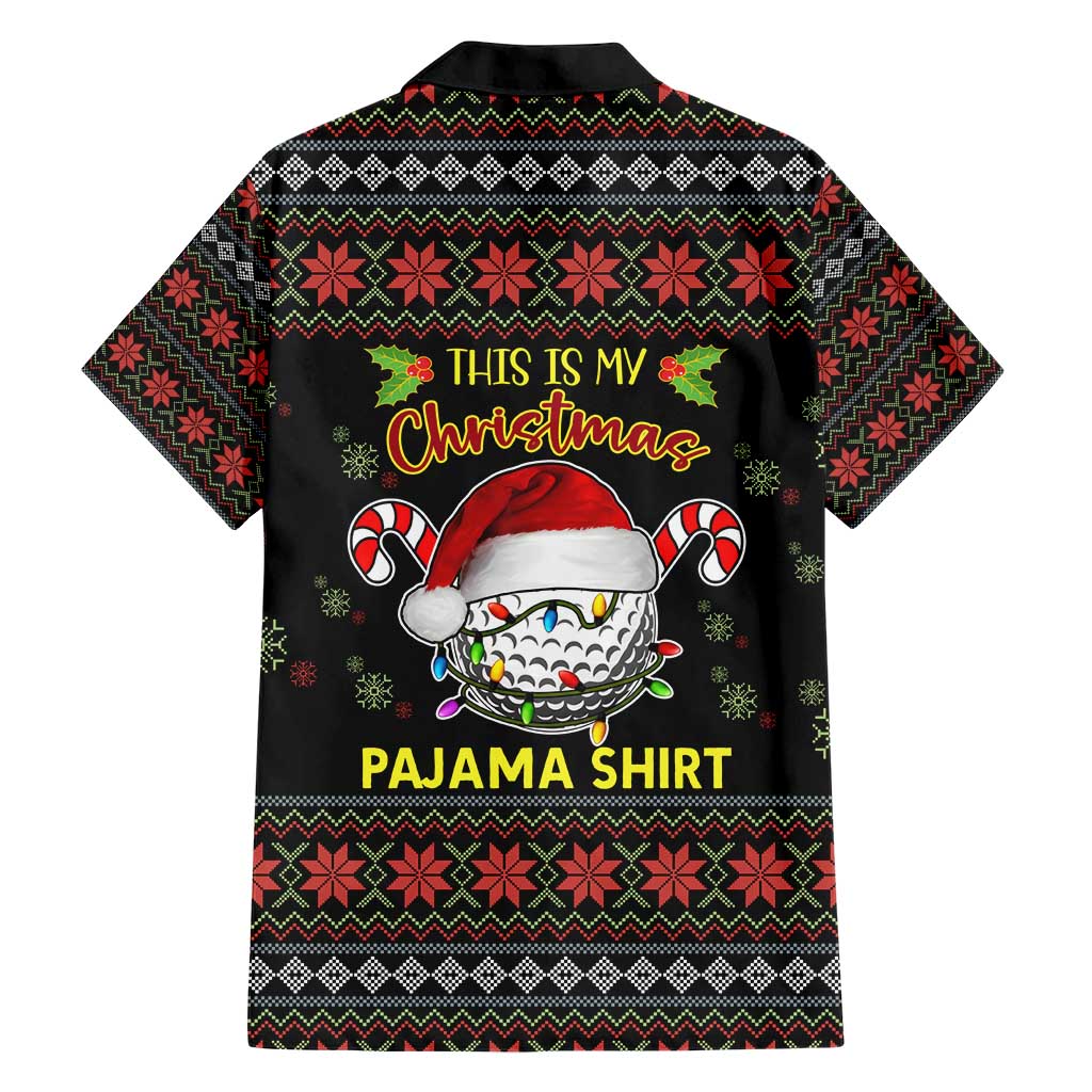 Golf Pajama Christmas Family Matching Short Sleeve Bodycon Dress and Hawaiian Shirt Xmas Holiday Patterns - Wonder Print Shop