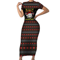 Golf Pajama Christmas Family Matching Short Sleeve Bodycon Dress and Hawaiian Shirt Xmas Holiday Patterns - Wonder Print Shop