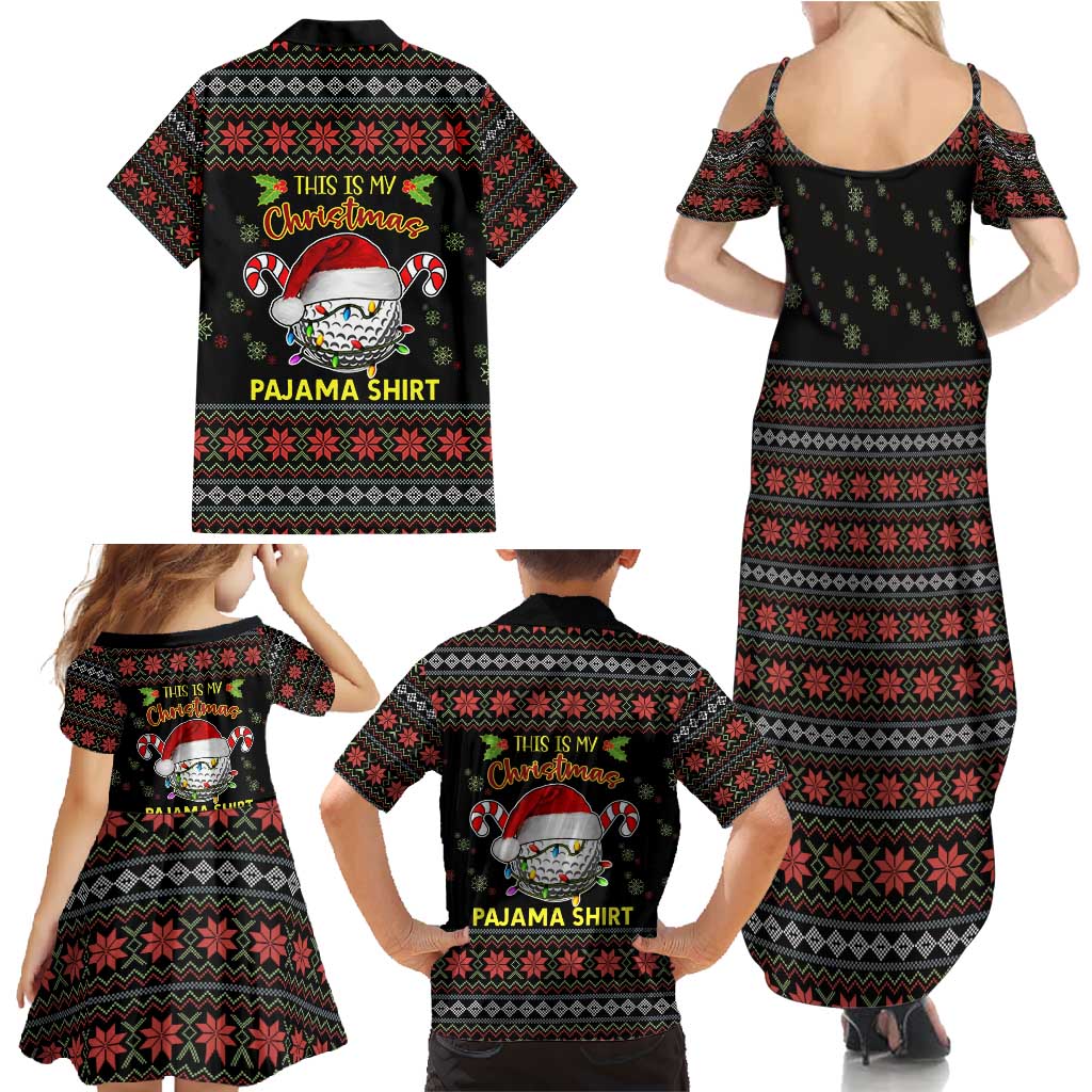 Golf Pajama Christmas Family Matching Summer Maxi Dress and Hawaiian Shirt Xmas Holiday Patterns - Wonder Print Shop