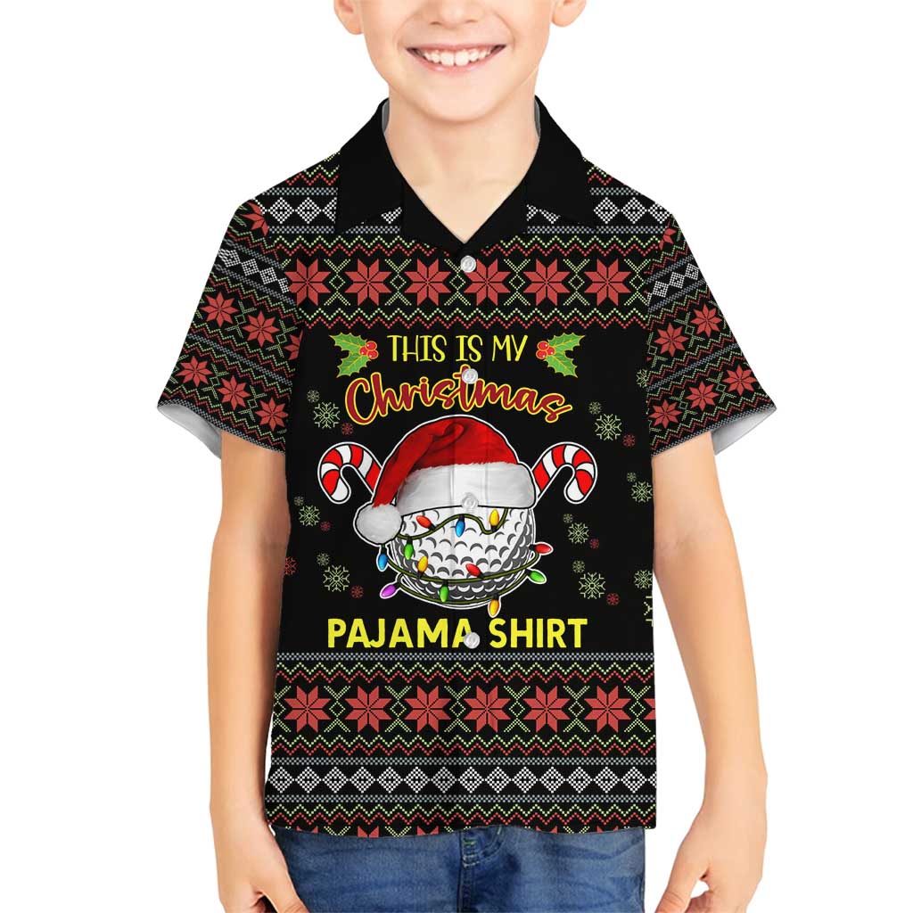 Golf Pajama Christmas Family Matching Summer Maxi Dress and Hawaiian Shirt Xmas Holiday Patterns - Wonder Print Shop