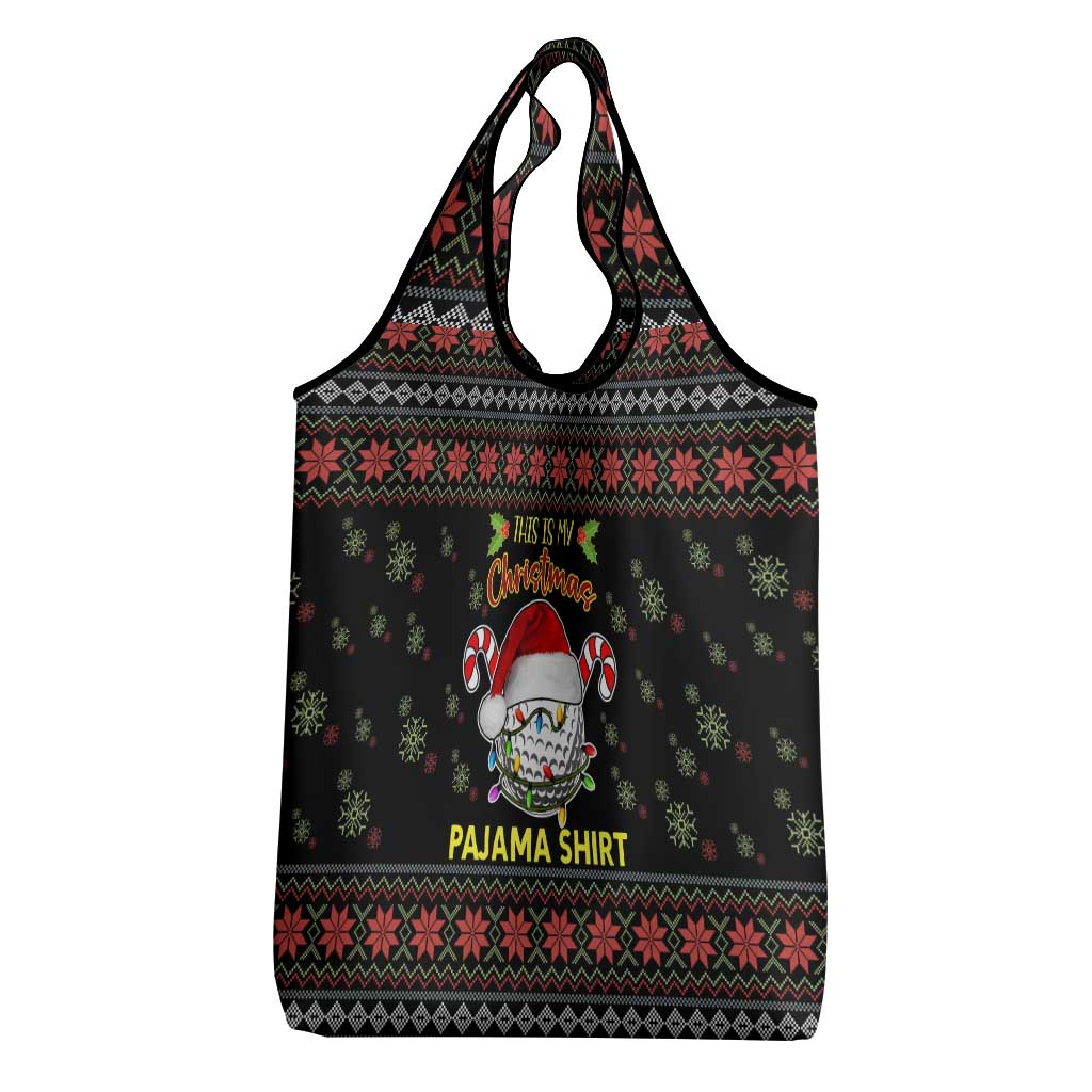 Golf Pajama Christmas Grocery Bag Xmas Holiday Patterns - Wonder Print Shop