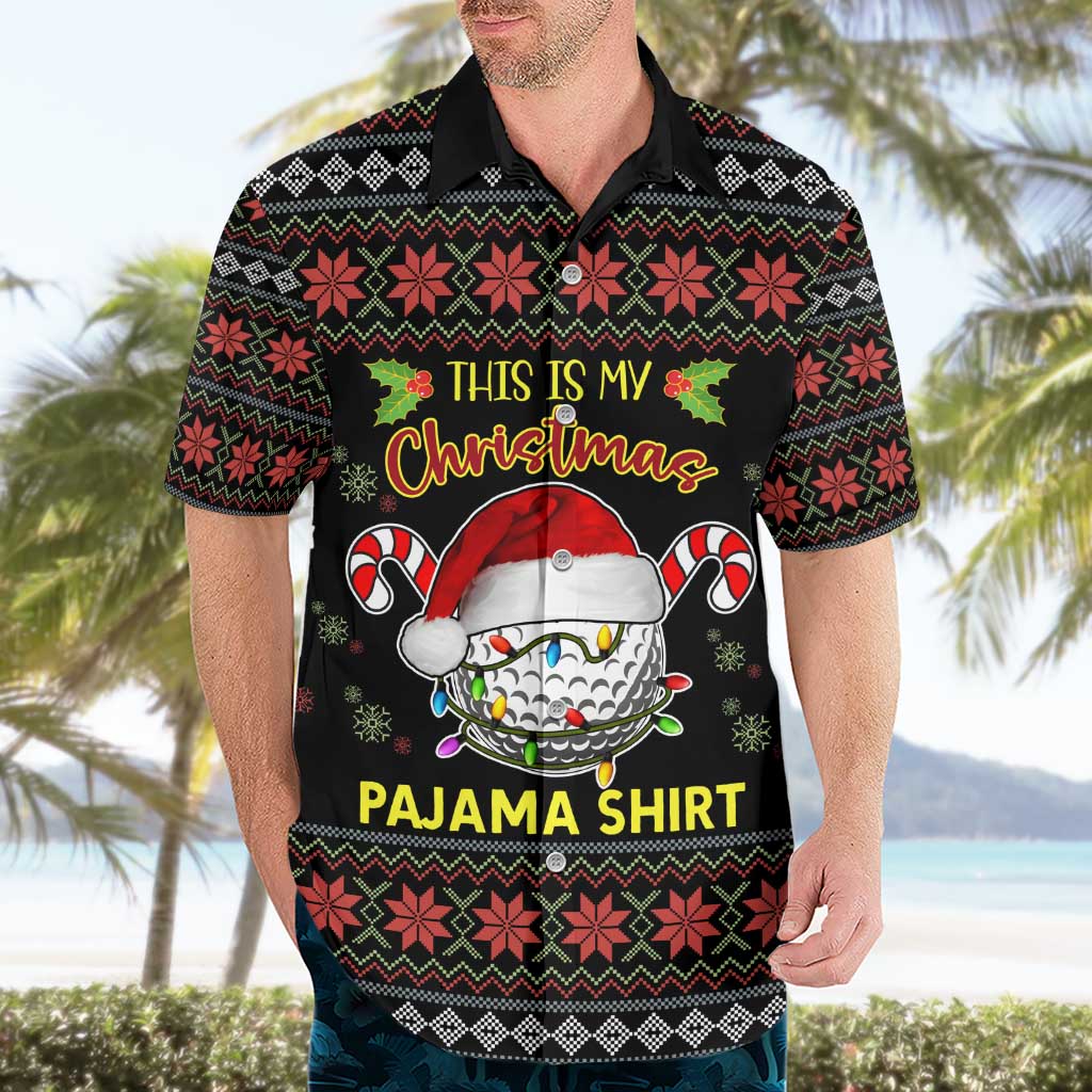 Golf Pajama Christmas Hawaiian Shirt Xmas Holiday Patterns - Wonder Print Shop