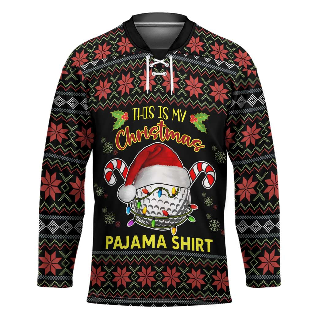 Golf Pajama Christmas Hockey Jersey Xmas Holiday Patterns - Wonder Print Shop