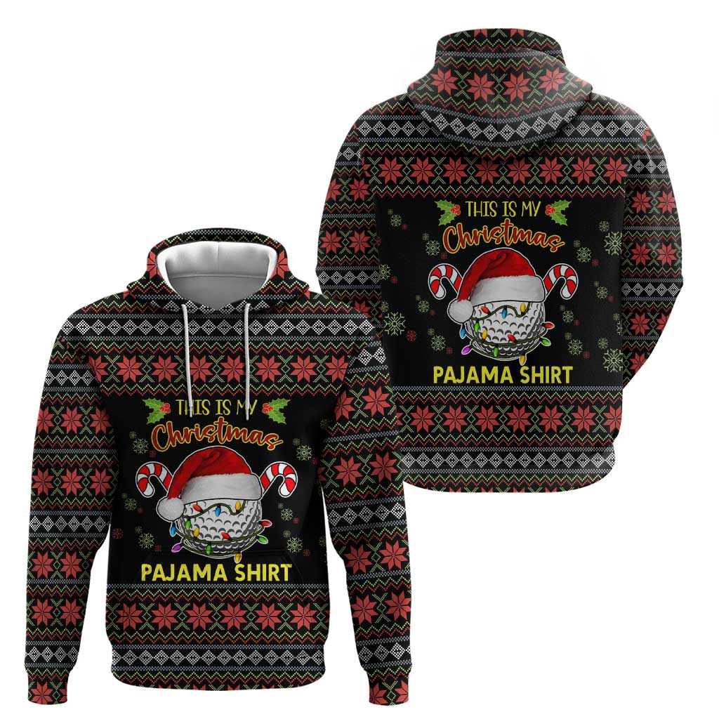Golf Pajama Christmas Hoodie Xmas Holiday Patterns - Wonder Print Shop