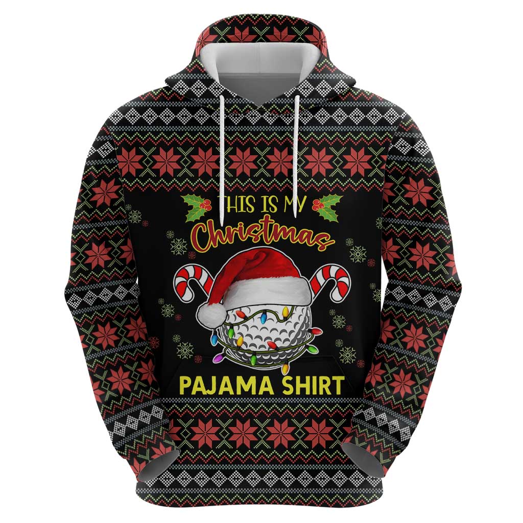 Golf Pajama Christmas Hoodie Xmas Holiday Patterns - Wonder Print Shop