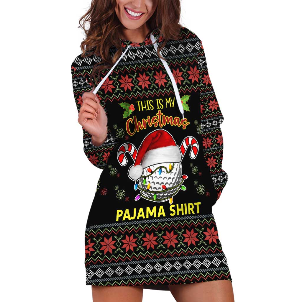 Golf Pajama Christmas Hoodie Dress Xmas Holiday Patterns - Wonder Print Shop