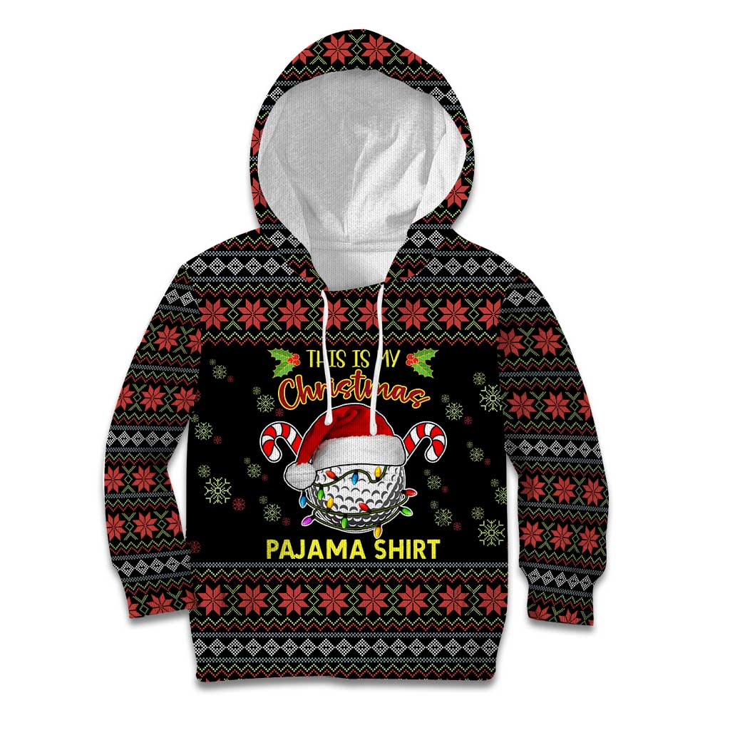 Golf Pajama Christmas Kid Hoodie Xmas Holiday Patterns - Wonder Print Shop