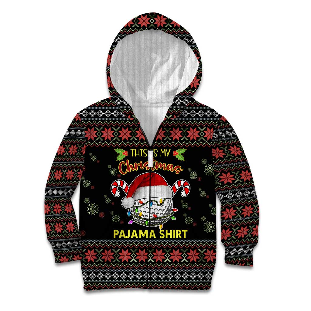Golf Pajama Christmas Kid Hoodie Xmas Holiday Patterns - Wonder Print Shop