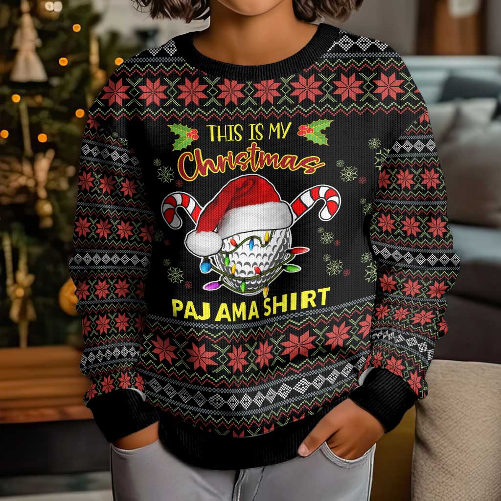 Golf Pajama Christmas Kid Ugly Christmas Sweater Xmas Holiday Patterns - Wonder Print Shop