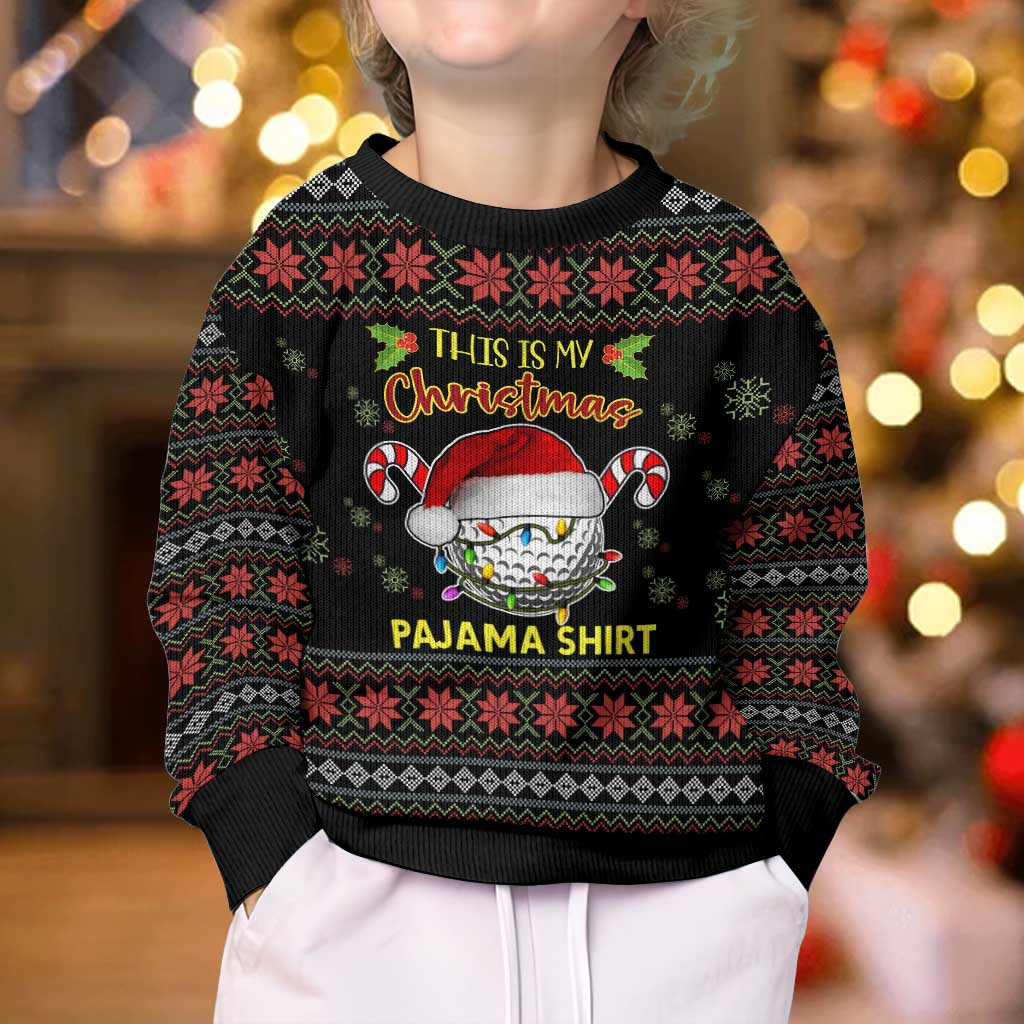 Golf Pajama Christmas Kid Ugly Christmas Sweater Xmas Holiday Patterns - Wonder Print Shop