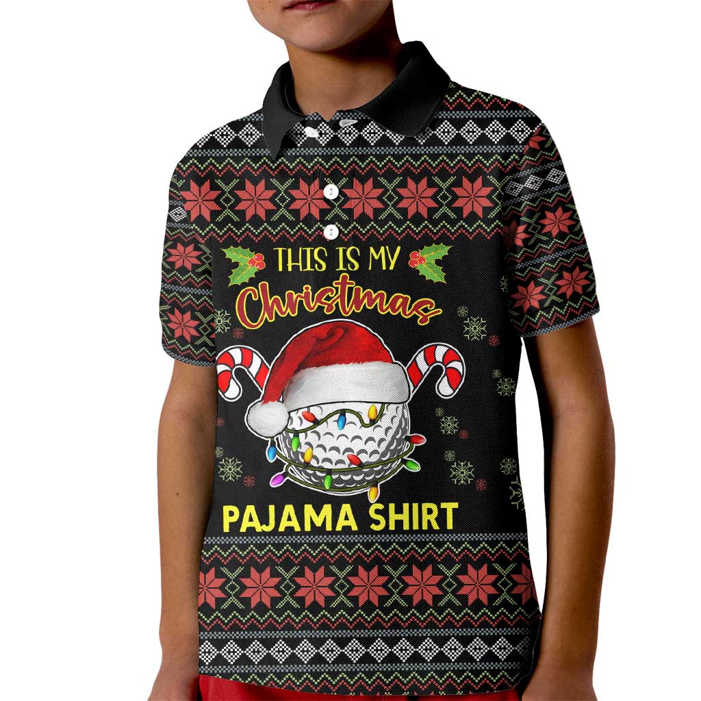Golf Pajama Christmas Kid Polo Shirt Xmas Holiday Patterns - Wonder Print Shop