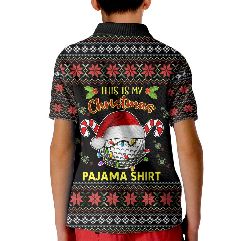 Golf Pajama Christmas Kid Polo Shirt Xmas Holiday Patterns - Wonder Print Shop