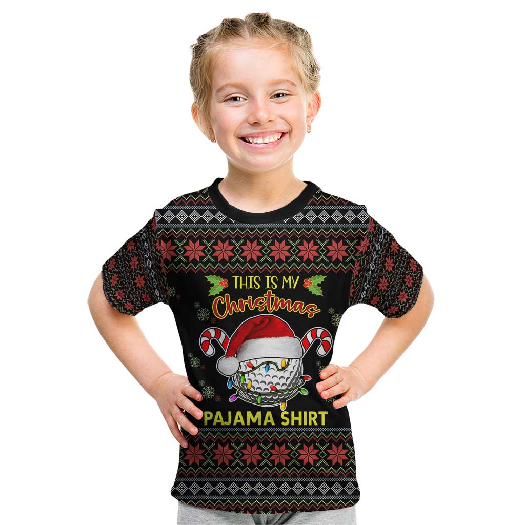 Golf Pajama Christmas Kid T Shirt Xmas Holiday Patterns - Wonder Print Shop