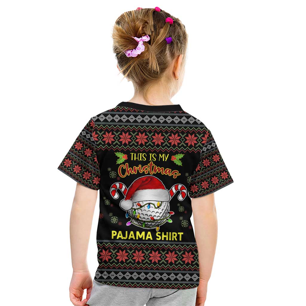 Golf Pajama Christmas Kid T Shirt Xmas Holiday Patterns - Wonder Print Shop