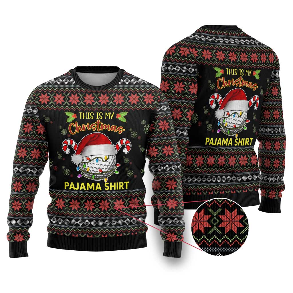 Golf Pajama Christmas Ugly Christmas Sweater Xmas Holiday Patterns - Wonder Print Shop