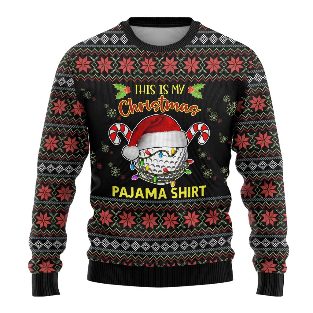 Golf Pajama Christmas Ugly Christmas Sweater Xmas Holiday Patterns - Wonder Print Shop