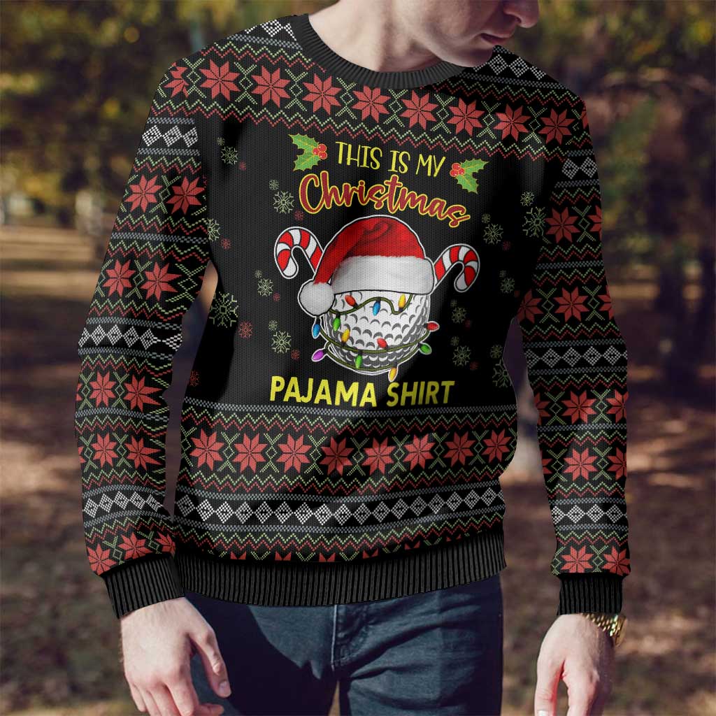 Golf Pajama Christmas Ugly Christmas Sweater Xmas Holiday Patterns - Wonder Print Shop