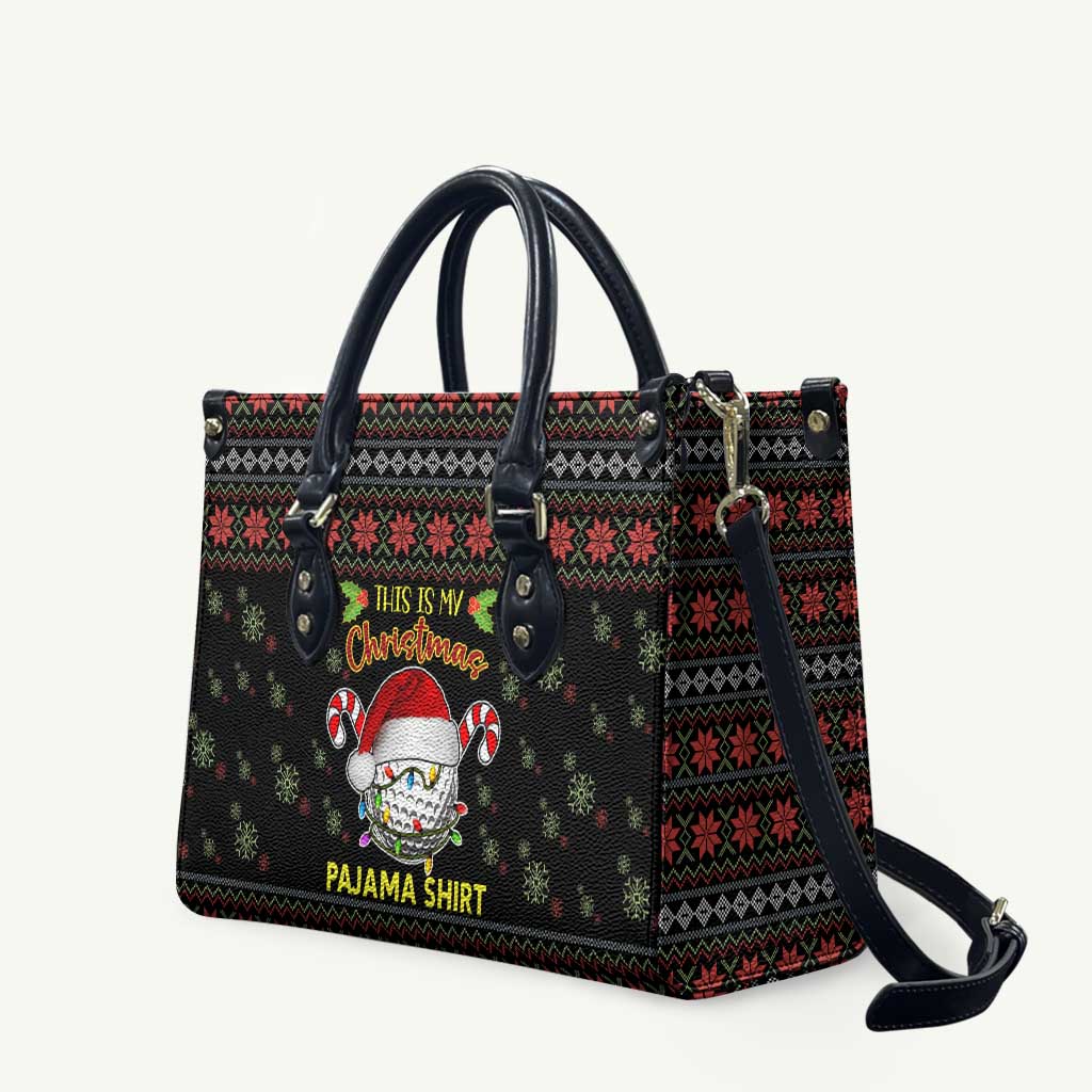 Golf Pajama Christmas Leather Bag Xmas Holiday Patterns - Wonder Print Shop