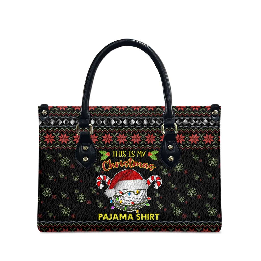 Golf Pajama Christmas Leather Bag Xmas Holiday Patterns - Wonder Print Shop