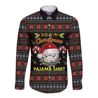 Golf Pajama Christmas Long Sleeve Button Shirt Xmas Holiday Patterns - Wonder Print Shop