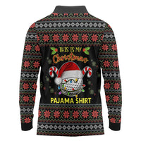 Golf Pajama Christmas Long Sleeve Polo Shirt Xmas Holiday Patterns - Wonder Print Shop