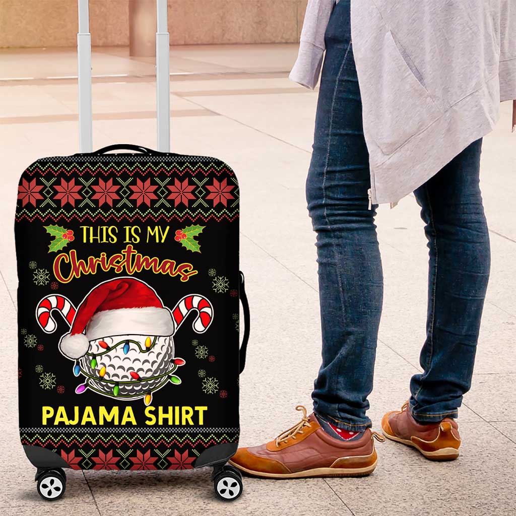 Golf Pajama Christmas Luggage Cover Xmas Holiday Patterns - Wonder Print Shop