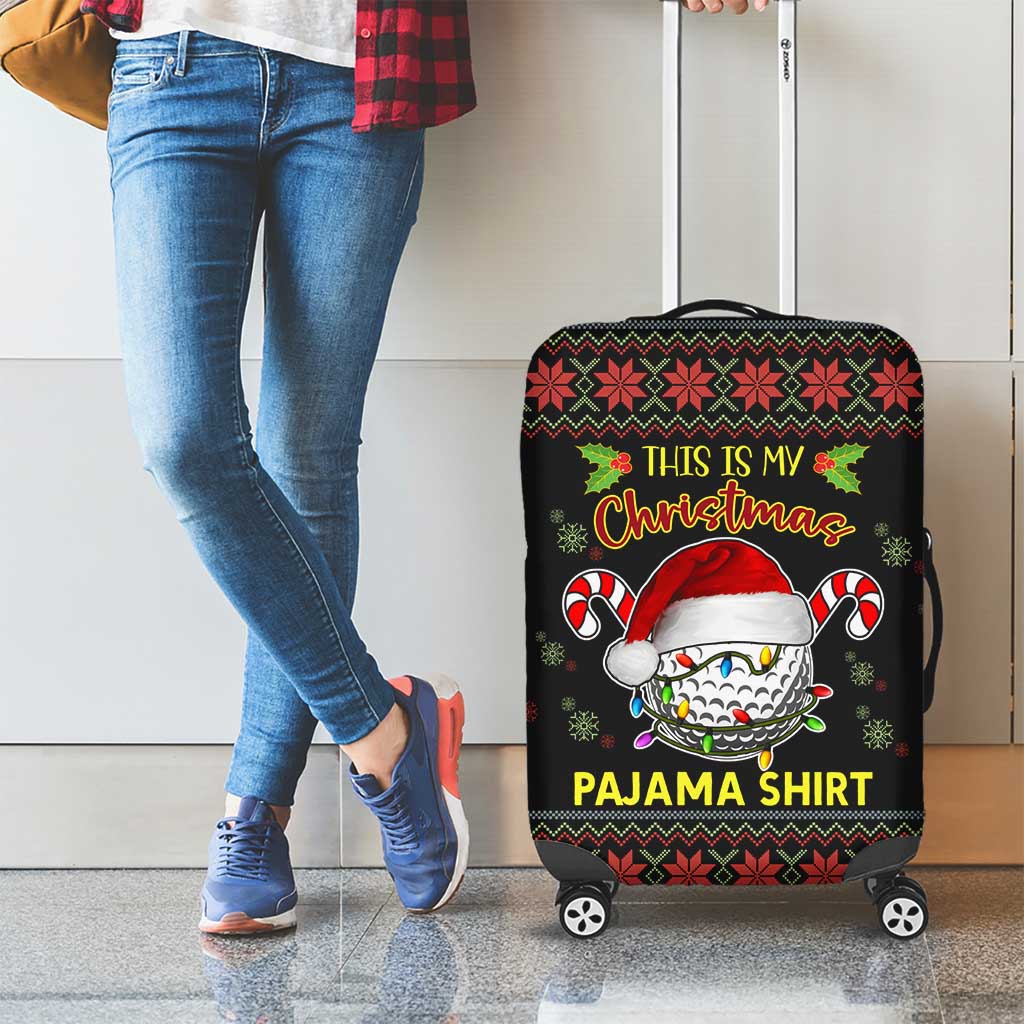Golf Pajama Christmas Luggage Cover Xmas Holiday Patterns - Wonder Print Shop
