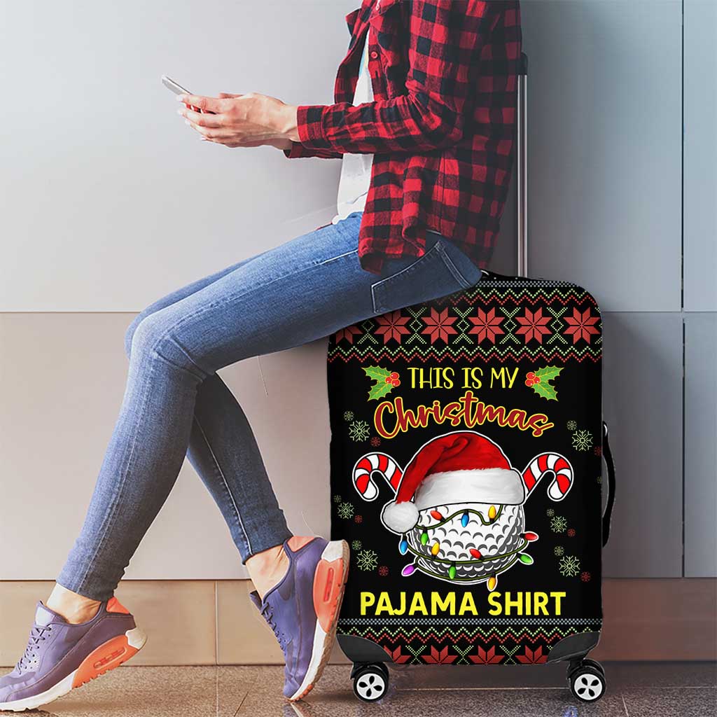 Golf Pajama Christmas Luggage Cover Xmas Holiday Patterns - Wonder Print Shop