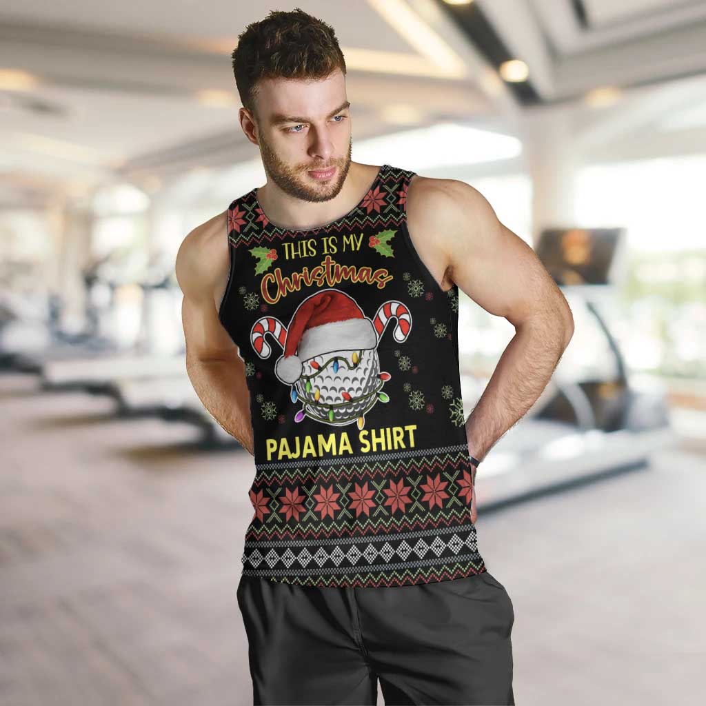 Golf Pajama Christmas Men Tank Top Xmas Holiday Patterns - Wonder Print Shop