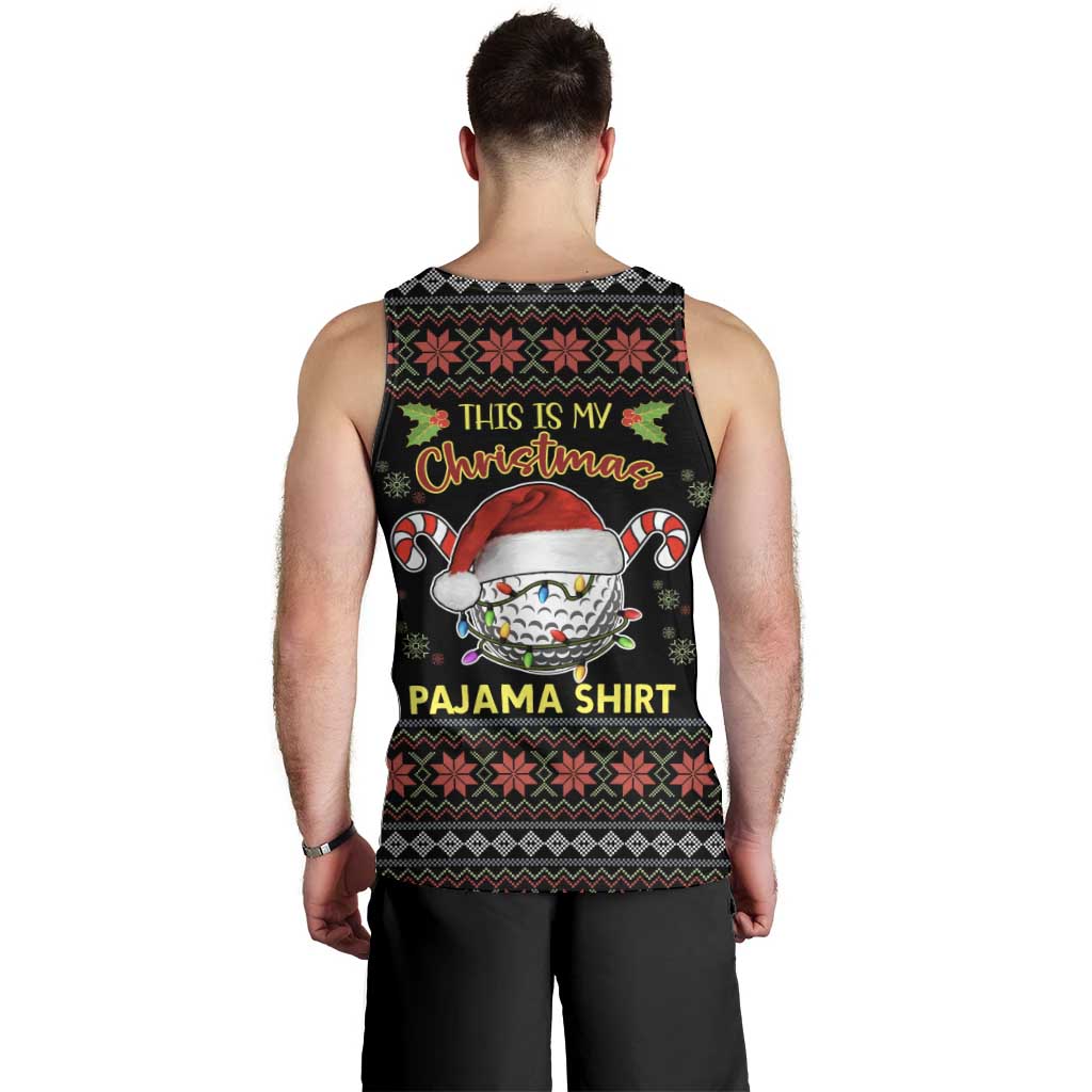 Golf Pajama Christmas Men Tank Top Xmas Holiday Patterns - Wonder Print Shop