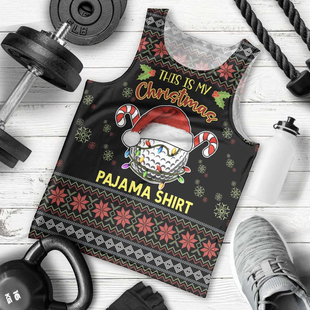 Golf Pajama Christmas Men Tank Top Xmas Holiday Patterns - Wonder Print Shop