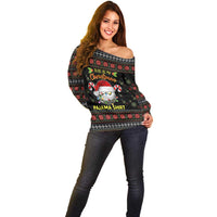 Golf Pajama Christmas Off Shoulder Sweater Xmas Holiday Patterns - Wonder Print Shop