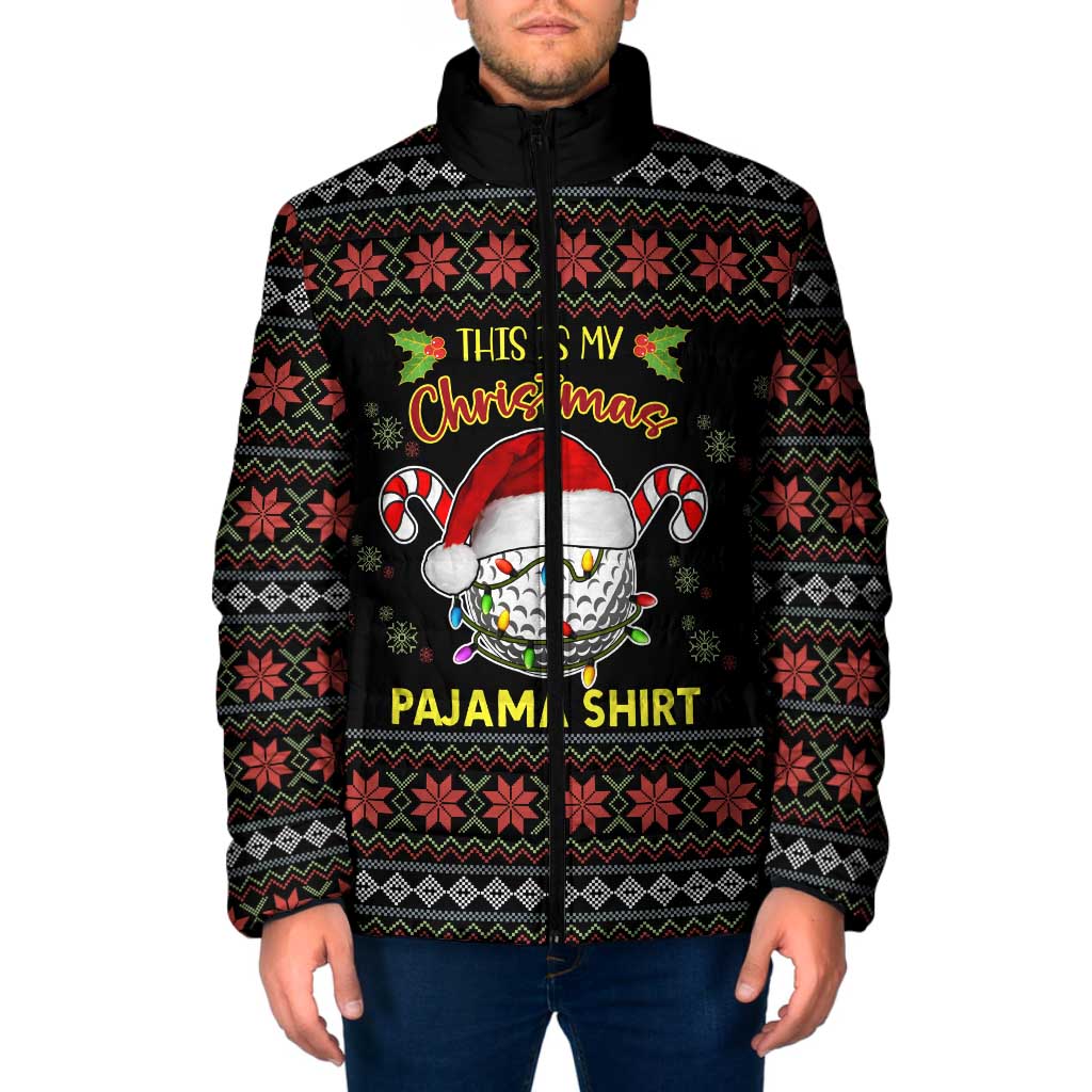 Golf Pajama Christmas Padded Jacket Xmas Holiday Patterns - Wonder Print Shop