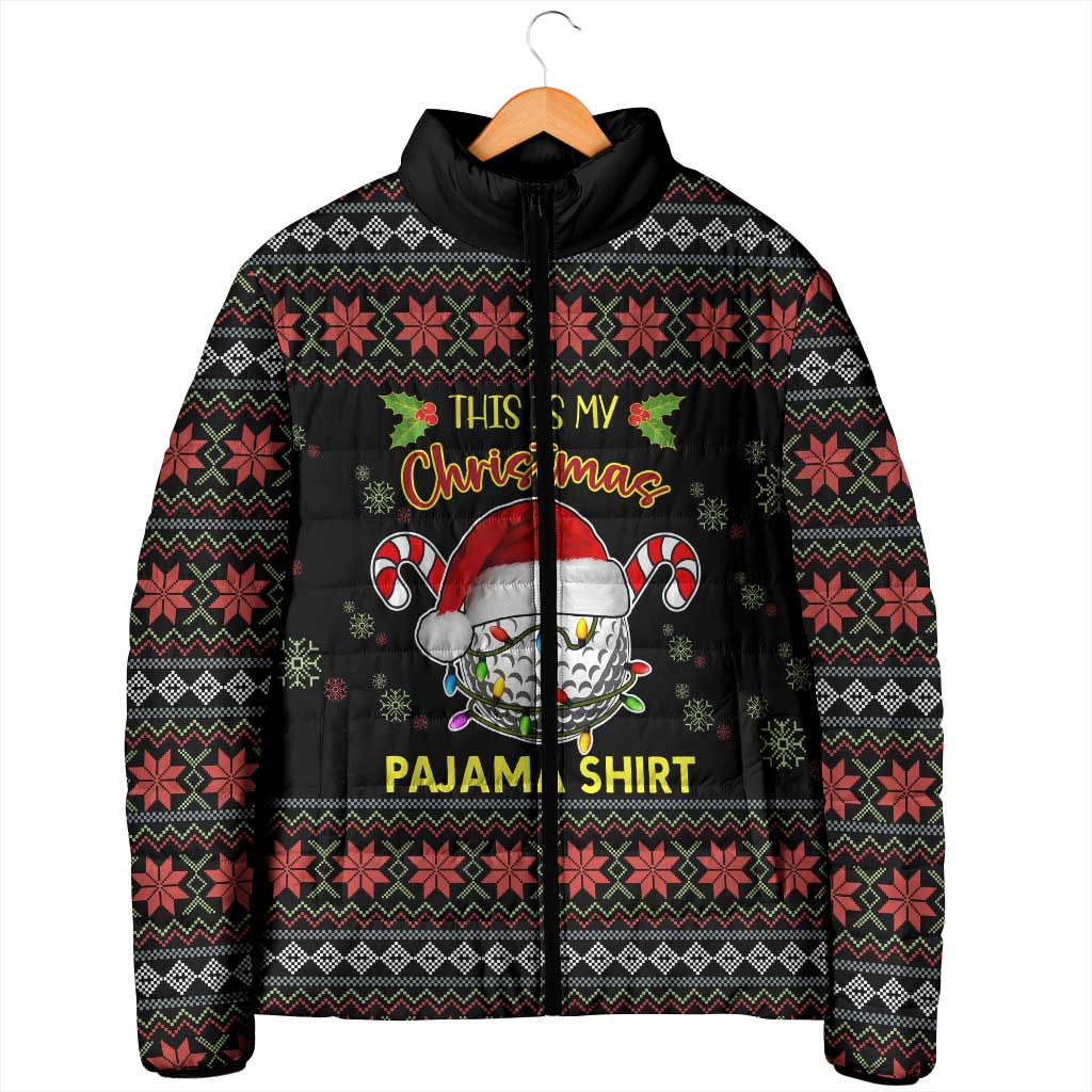 Golf Pajama Christmas Padded Jacket Xmas Holiday Patterns - Wonder Print Shop