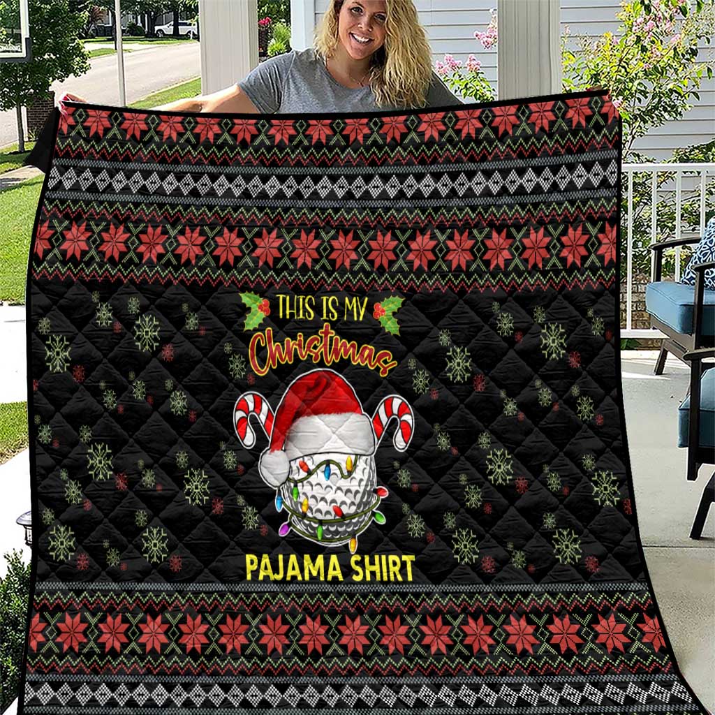 Golf Pajama Christmas Quilt Xmas Holiday Patterns - Wonder Print Shop