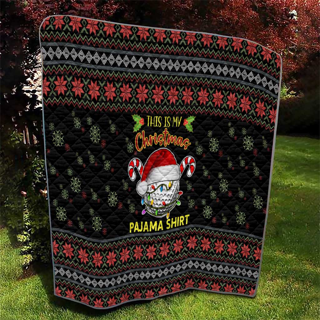 Golf Pajama Christmas Quilt Xmas Holiday Patterns - Wonder Print Shop