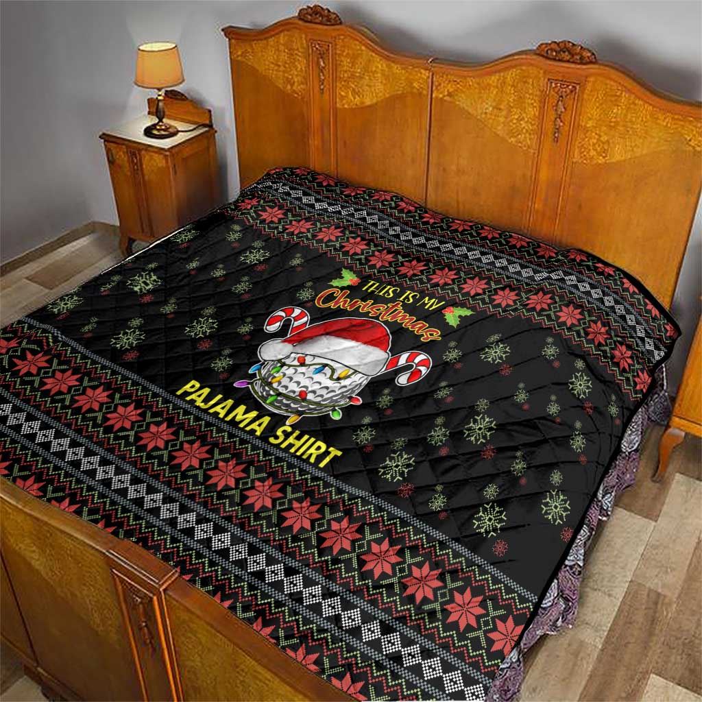 Golf Pajama Christmas Quilt Xmas Holiday Patterns - Wonder Print Shop