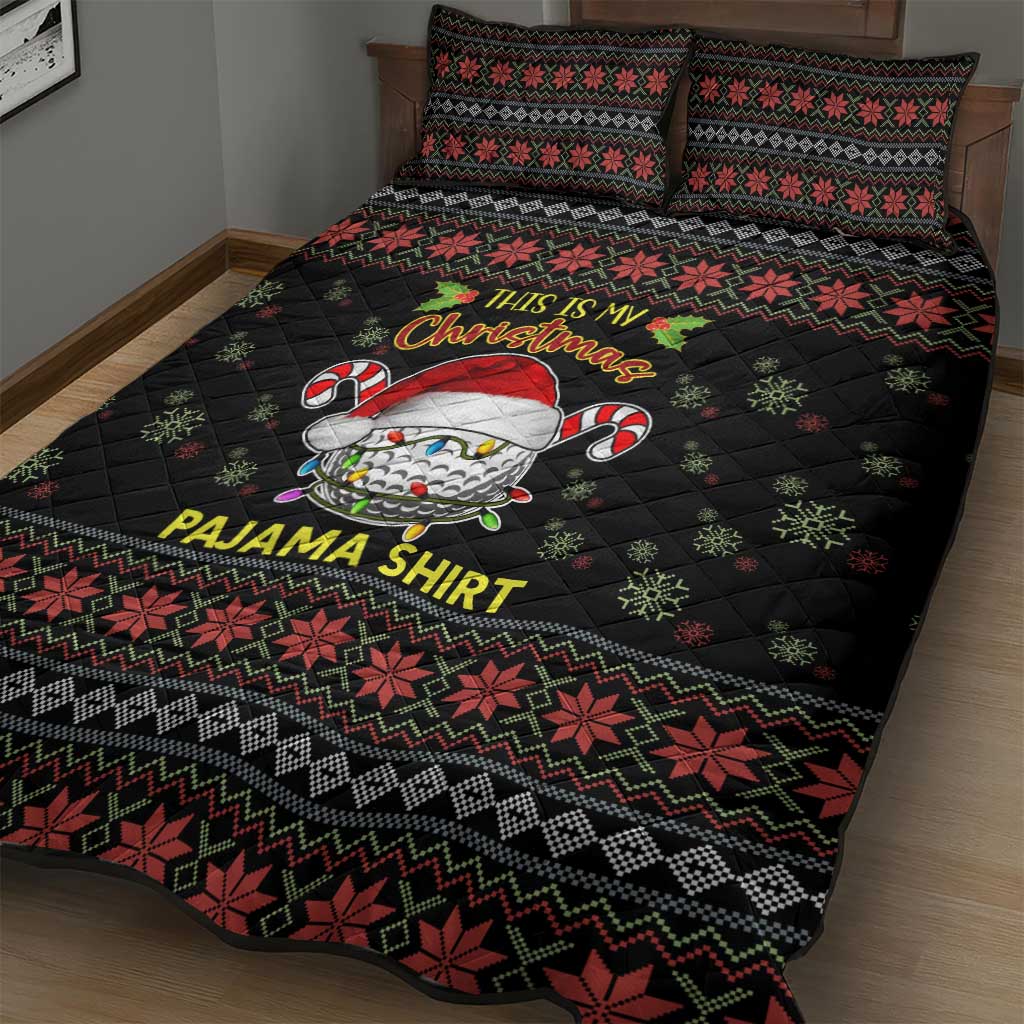 Golf Pajama Christmas Quilt Bed Set Xmas Holiday Patterns - Wonder Print Shop