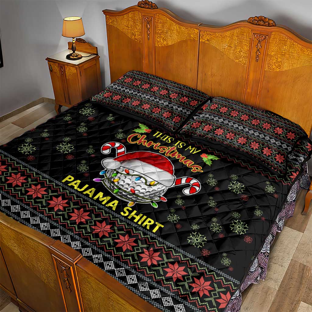 Golf Pajama Christmas Quilt Bed Set Xmas Holiday Patterns - Wonder Print Shop