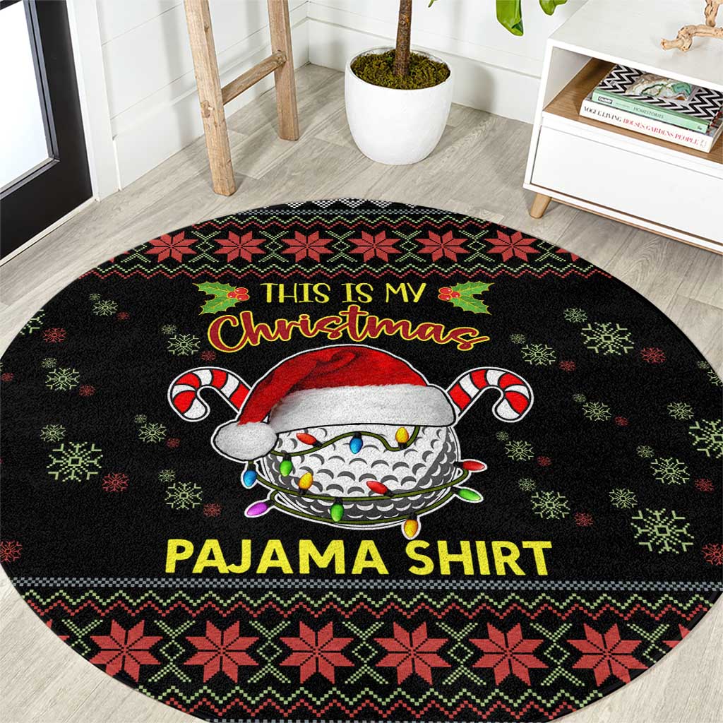 Golf Pajama Christmas Round Carpet Xmas Holiday Patterns - Wonder Print Shop