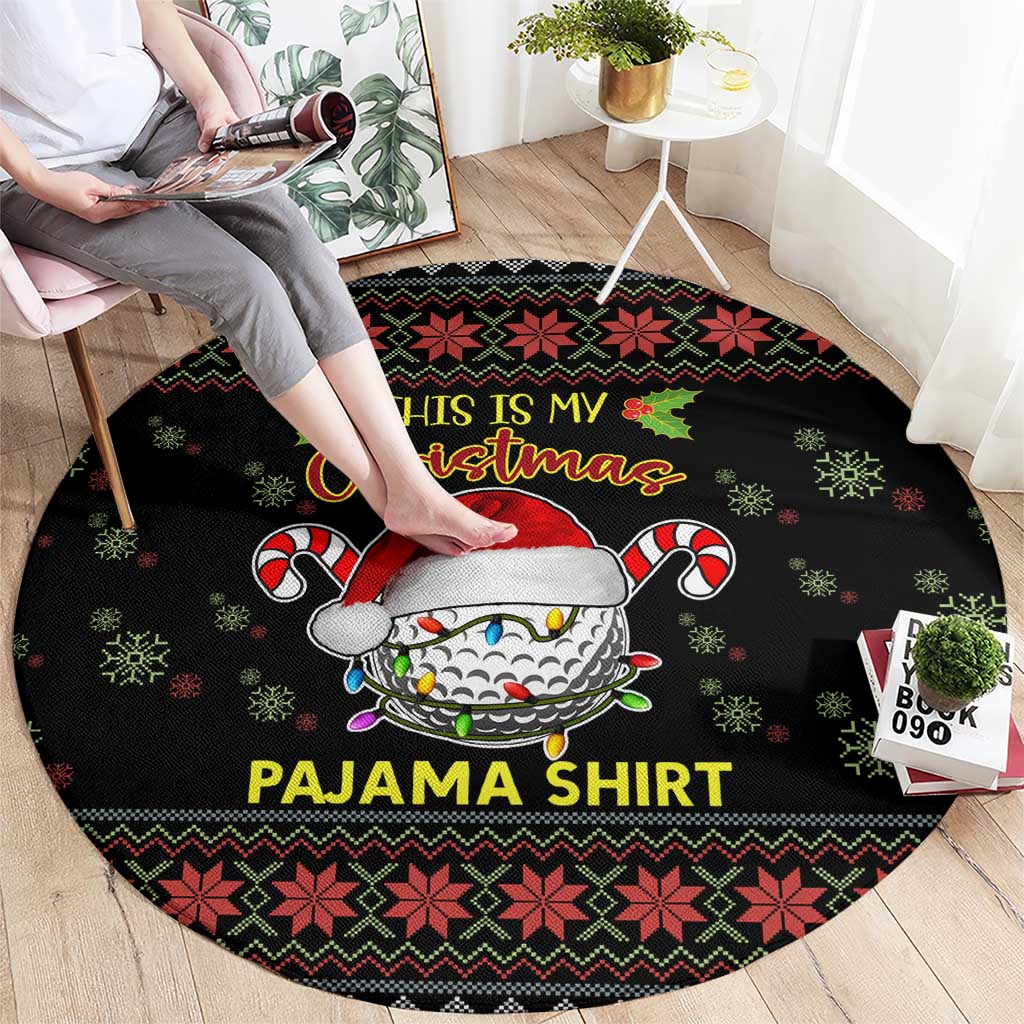 Golf Pajama Christmas Round Carpet Xmas Holiday Patterns - Wonder Print Shop